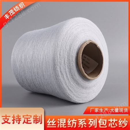 2/48NM羊毛尼龙色纺包芯纱锦纶弹力丝混纺纱线可支持定制